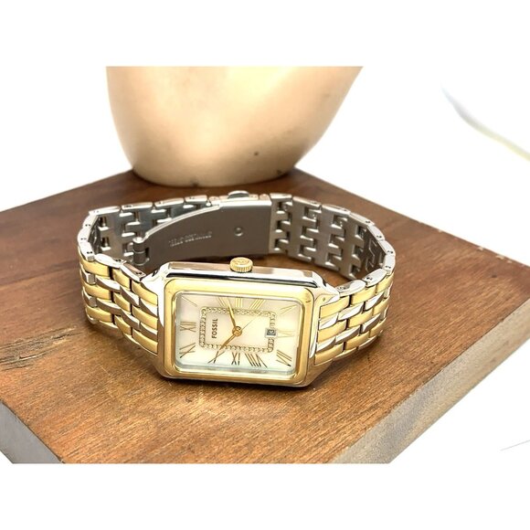 Fossil Women's Watch ES5305 Raquel Quartz Tank Two Tone Stainless Steel 26mm - Picture 7 of 13